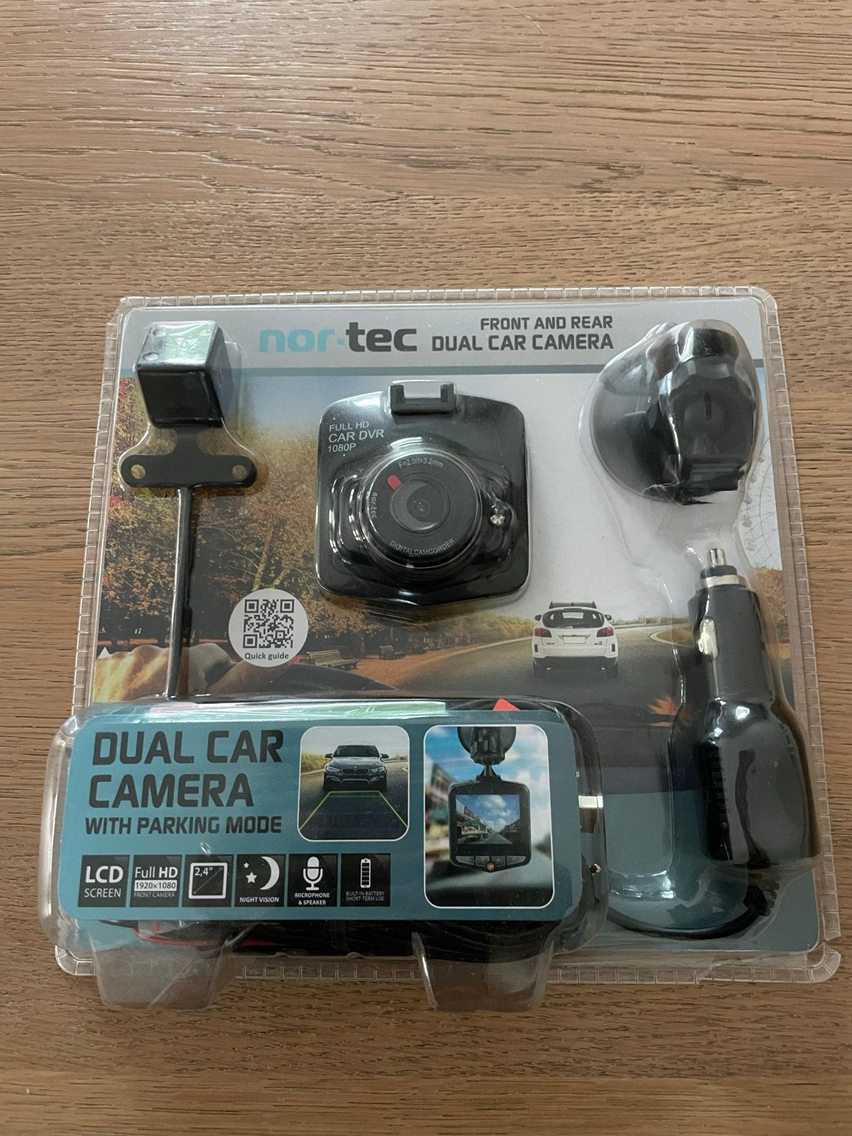 Nor-Tec Dual Car Camera met Parkeermodus - Full HD, Auto diversen, Ophalen, Nieuw