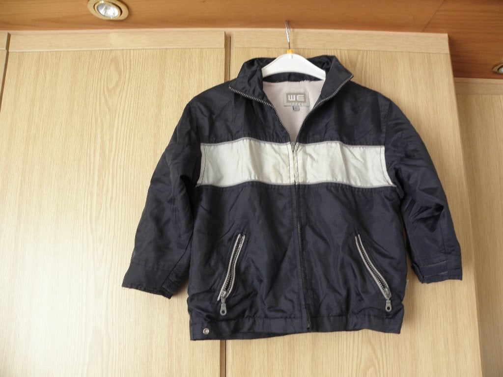 Goedkope brede blauw beige gevoerde zomerjas jas WE mt 110, Kinderen en Baby's, Kinderkleding | Maat 110, Gebruikt, WE, Ophalen of Verzenden