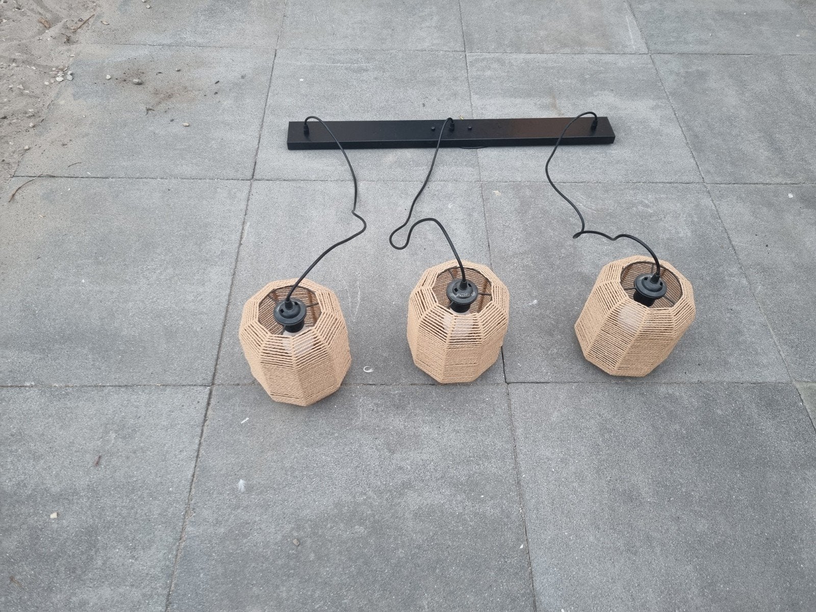 3-lichts hanglamp Bragi – rotan/touw – bohemian/japandi, Ophalen