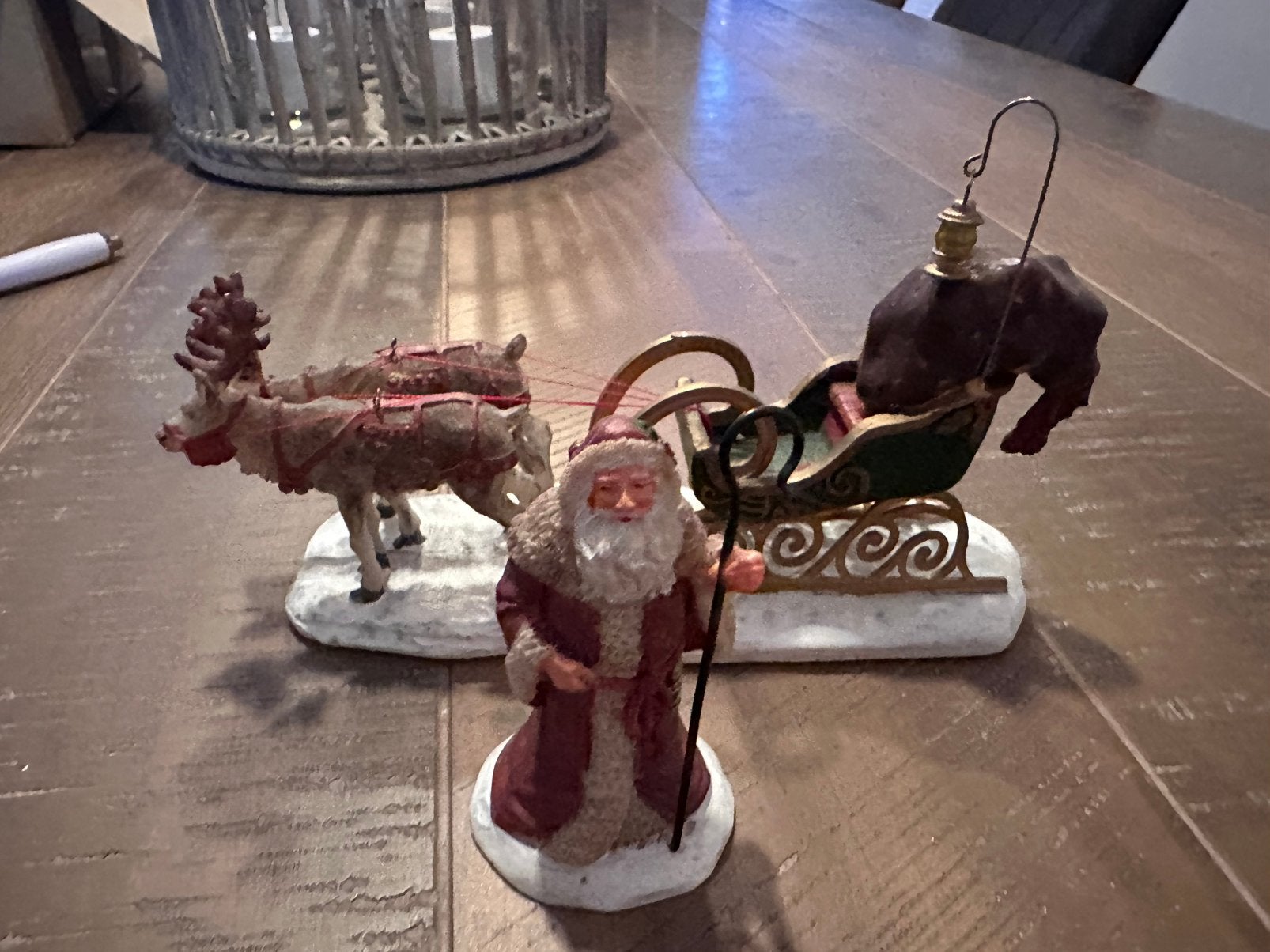 Lemax Arrenslee met rendieren en kerstman, Diversen, Ophalen of Verzenden, Zo goed als nieuw