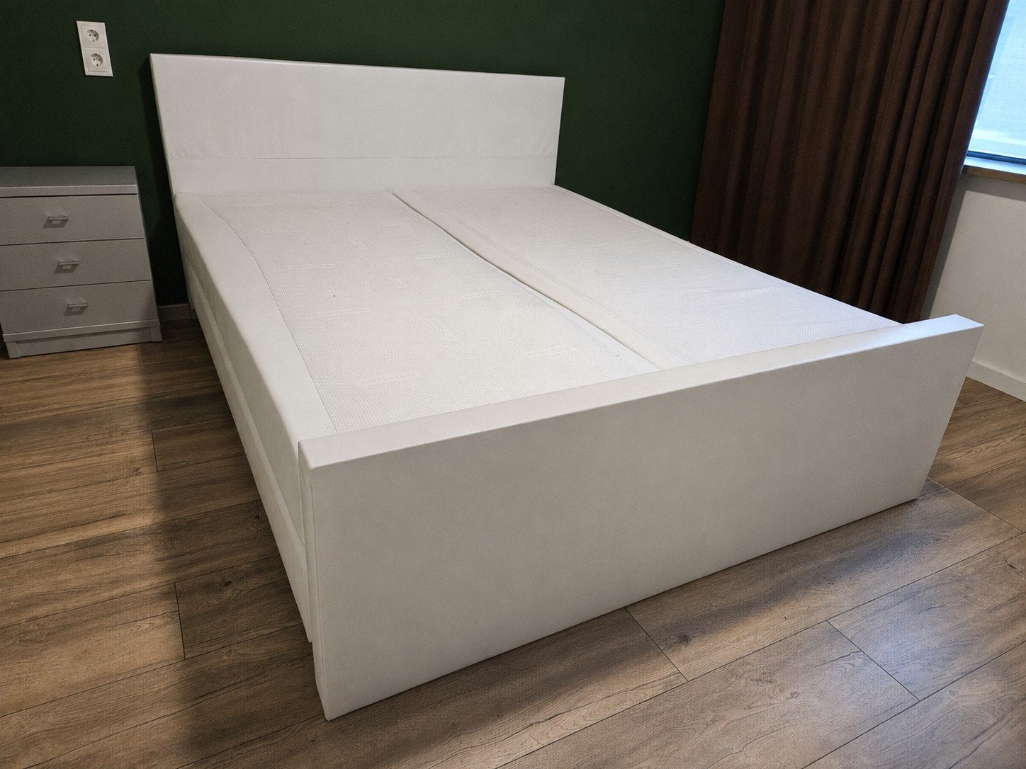 Moet weg! - tweepersoonsbed 180x210 met topper en matrassen, Ophalen, Overige materialen, Gebruikt, Tweepersoons