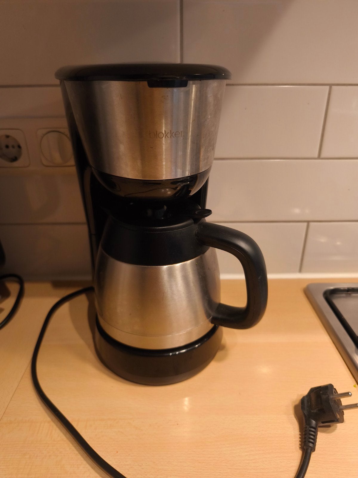 Blokker koffiezetapparaat met thermoskan, Witgoed en Apparatuur, Koffiezetapparaten, Gebruikt, Gemalen koffie, Koffiemachine, 4 tot 10 kopjes