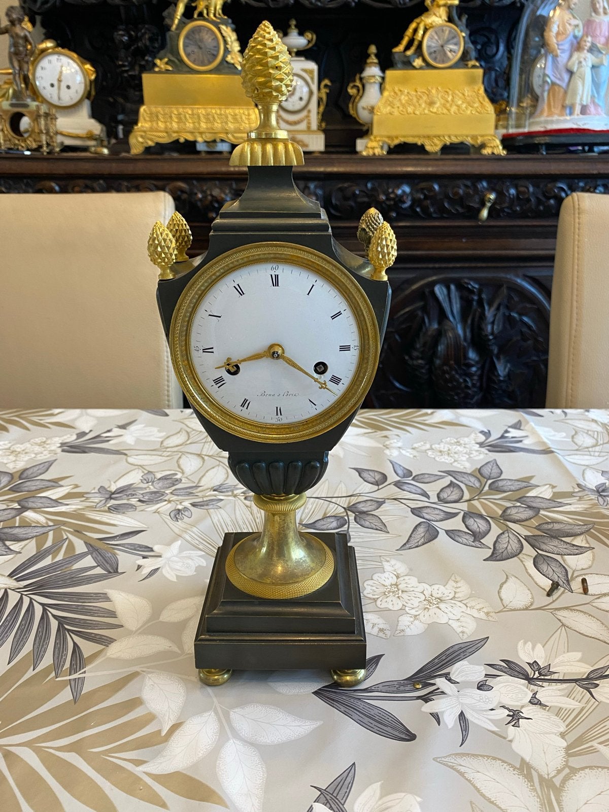Antieke Franse pendule 'Brun à Paris' - Empire stijl, Antiek en Kunst, Ophalen of Verzenden