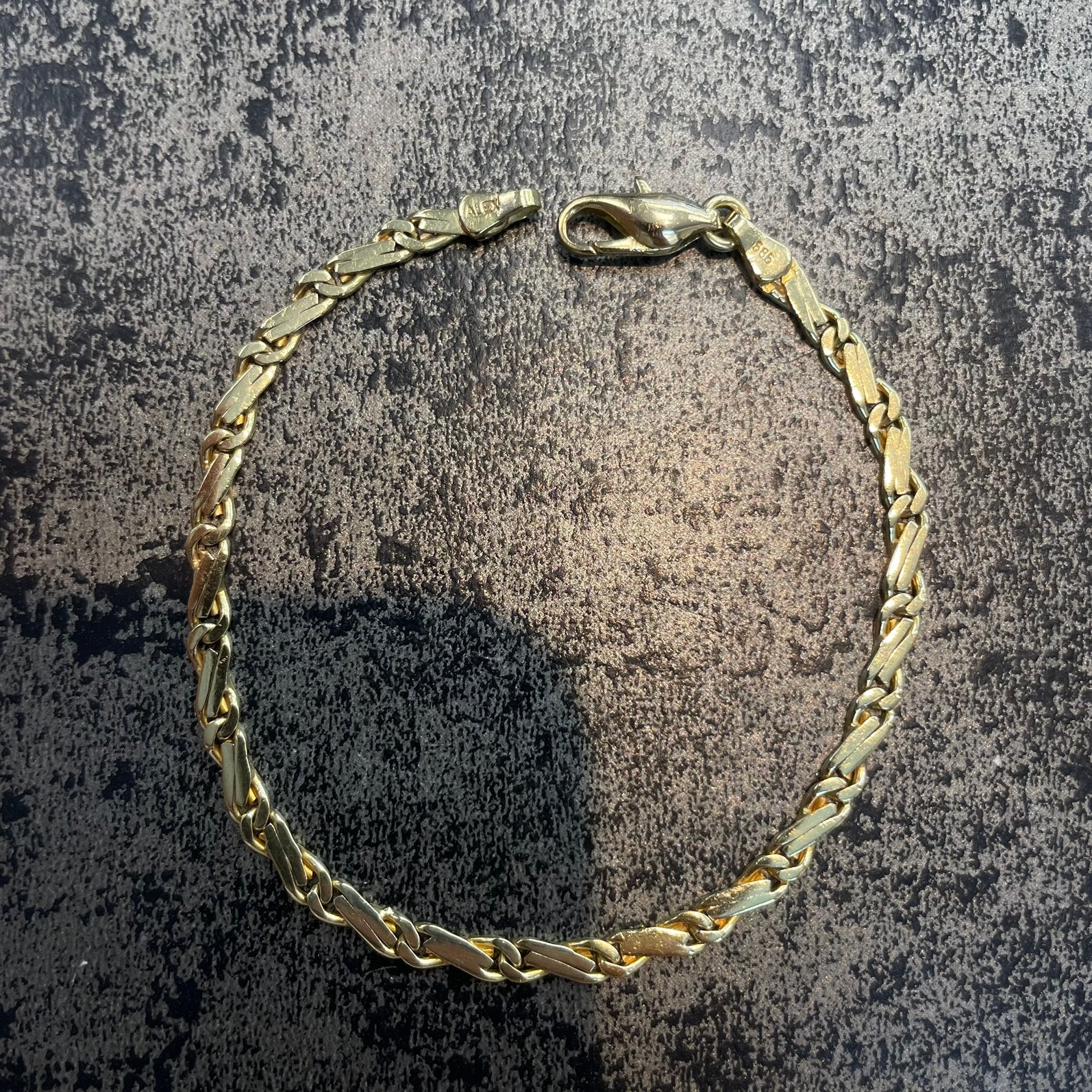 14k gouden valkenoog armband massief, Ophalen of Verzenden, Zo goed als nieuw, Goud, Goud