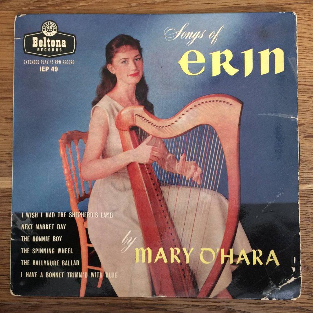 Mary O Hara Songs Of Erin No. 1 7" EP 1957 folk harp Ireland, Gebruikt, 7 inch, Ophalen of Verzenden, EP