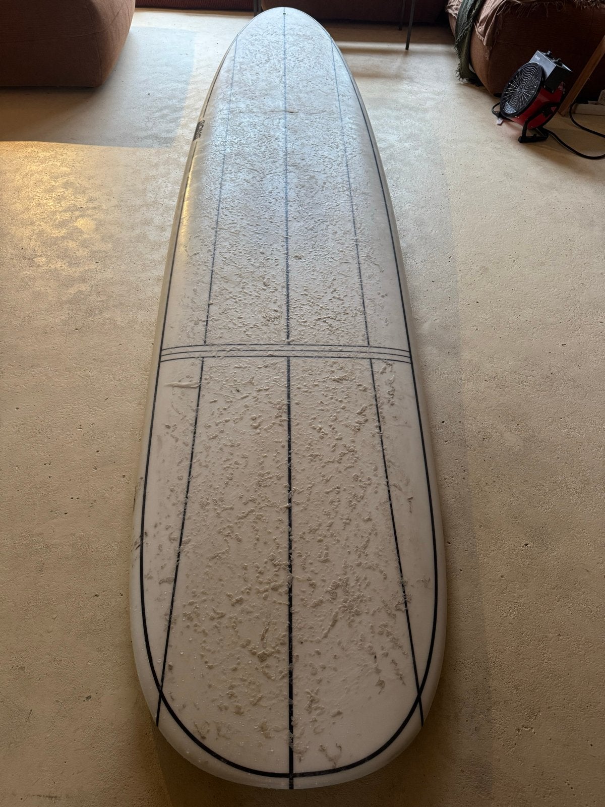 Gong Surfboards Ten Blues 9.2 Longboard Zo goed als nieuw, Watersport en Boten, Ophalen, Zo goed als nieuw, Longboard, Met vinnen