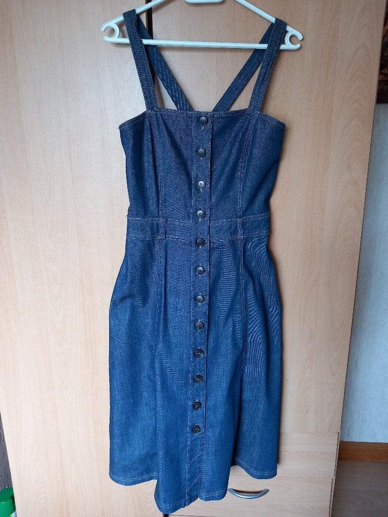 Lange jeans zomerjurk Mango, Mango, Blauw, Nieuw, Onder de knie