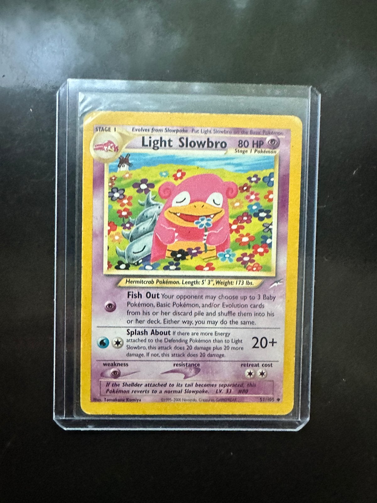 Light Slowbro 51/105 Neo Destiny Pokémon Kaart, Ophalen of Verzenden, Zo goed als nieuw, Losse kaart