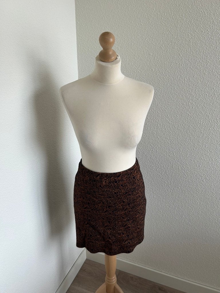 King Louie maat S brozen glitter rok 322, Zwart, Ophalen of Verzenden, Zo goed als nieuw, Knielengte