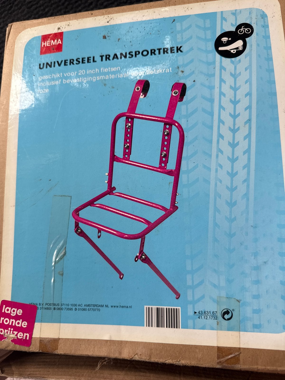 Hema Universeel Transportrek Roze voor 20 inch fietsen, Fietsen en Brommers, Ophalen of Verzenden, Nieuw