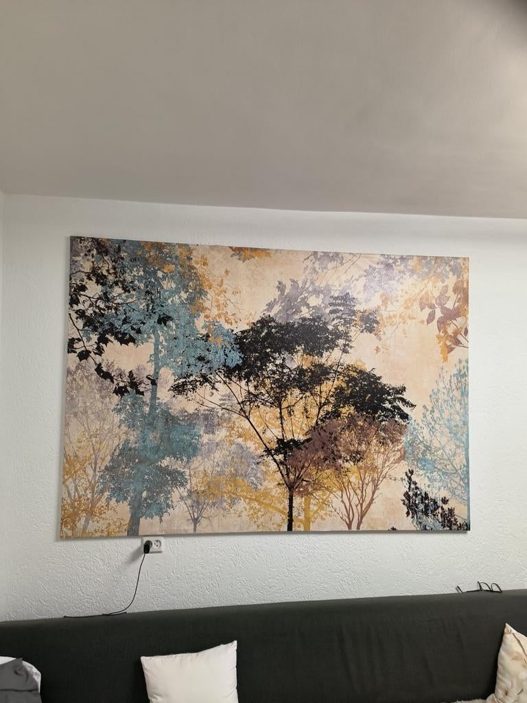 Groot Schilderij Bomen IKEA 140x200 cm, Huis en Inrichting, Ophalen, 125 cm of meer, Zo goed als nieuw, Schilderij