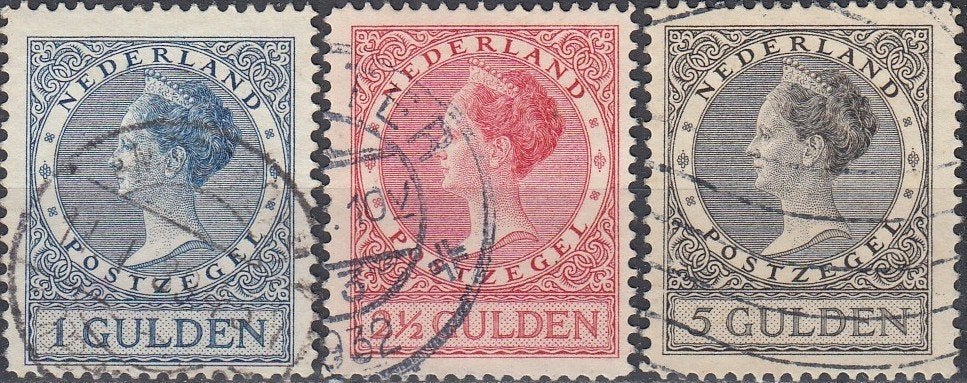 Nederland 2.06.1- 1926- Wilhelmina - NVPH-163 t/m 165- G, Verzenden, T/m 1940, Gestempeld