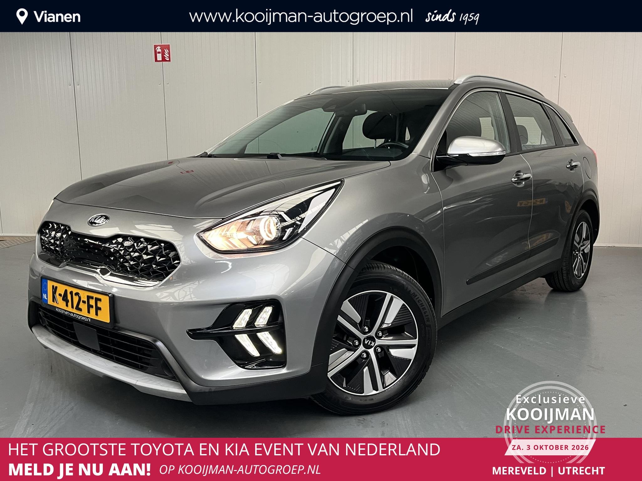 Kia Niro 1.6 GDi Hybrid DynamicLine met Trekhaak, Cruisecont, Auto's, Gebruikt, Euro 6, Leder en Stof, Origineel Nederlands