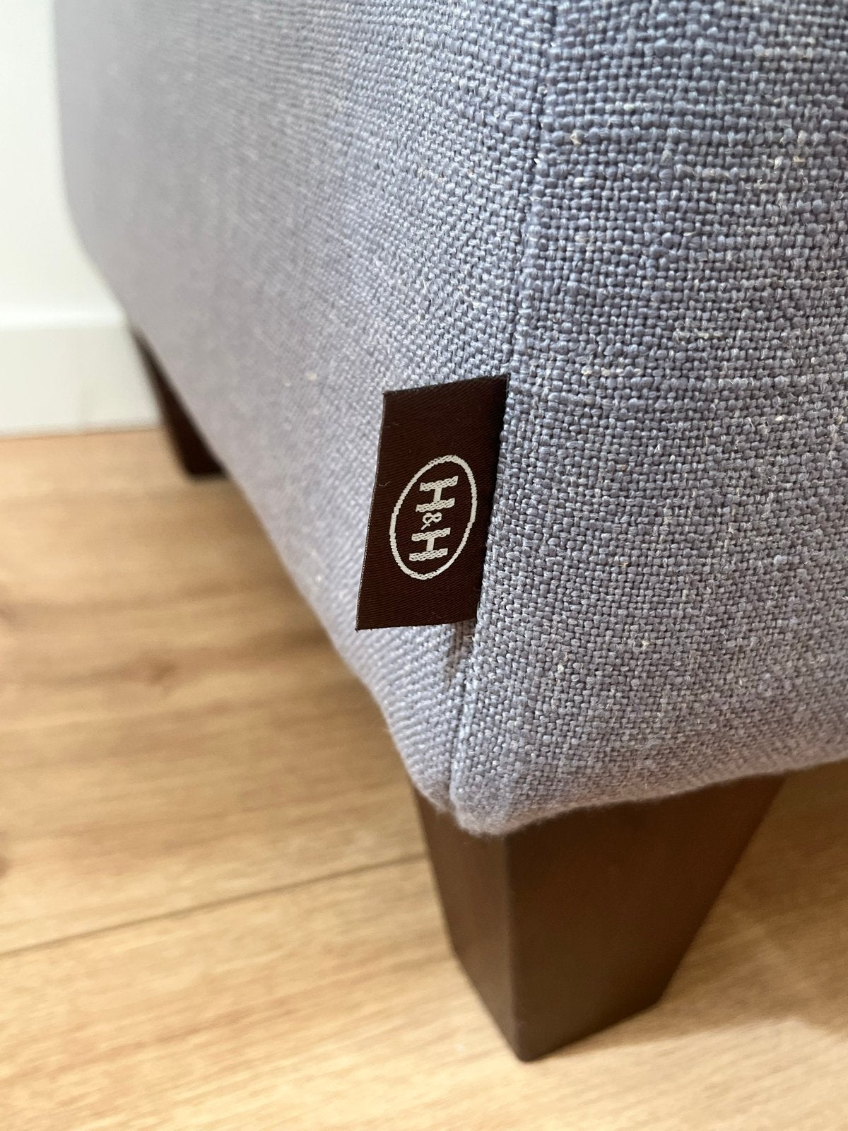 H&H Fauteuil met voetenbank - Grijs stof, Ophalen, Gebruikt, Stof, 75 tot 100 cm
