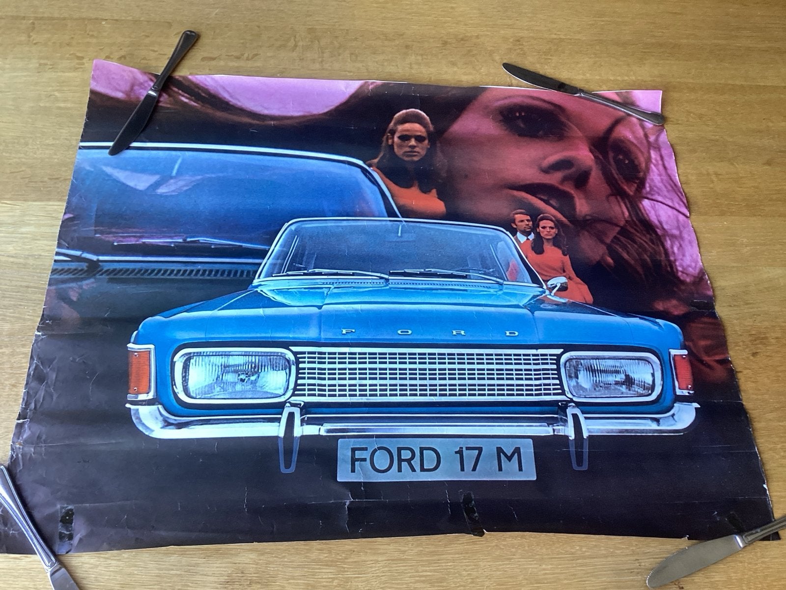 Ford 17 M poster -70x55 cm, Ophalen of Verzenden