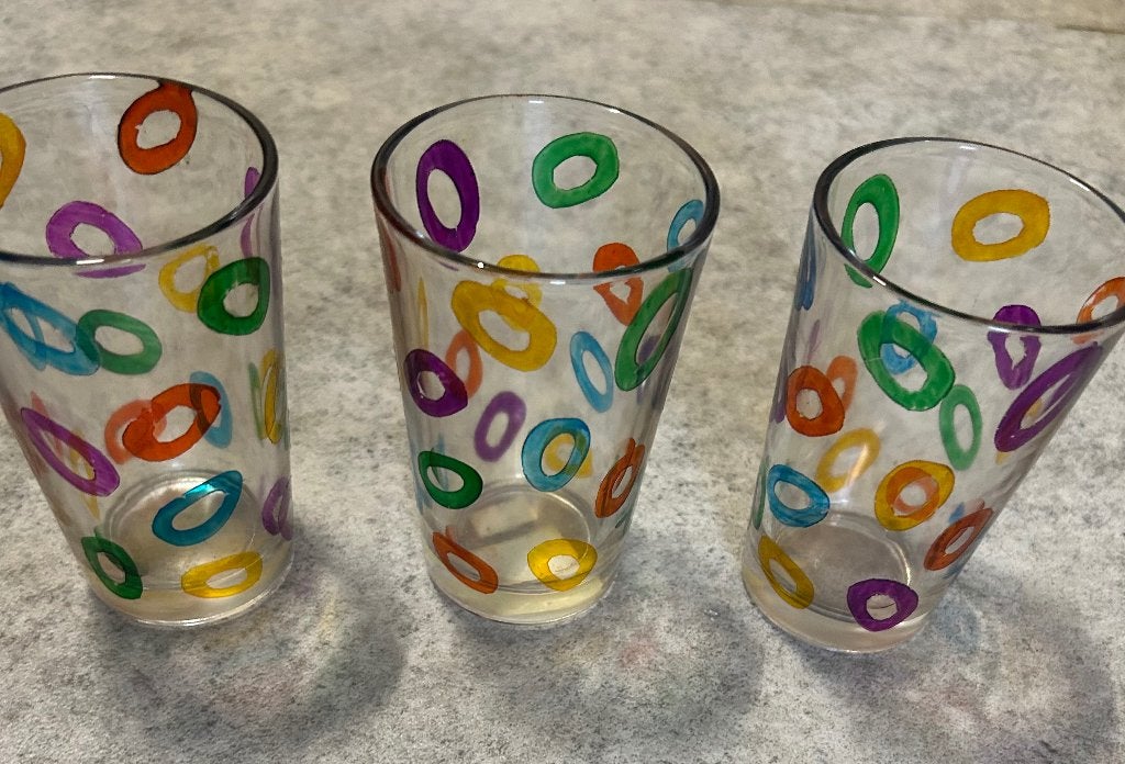 3 kinderglazen kleurrijk : Nieuw, Ophalen of Verzenden, Nieuw, Frisdrankglas
