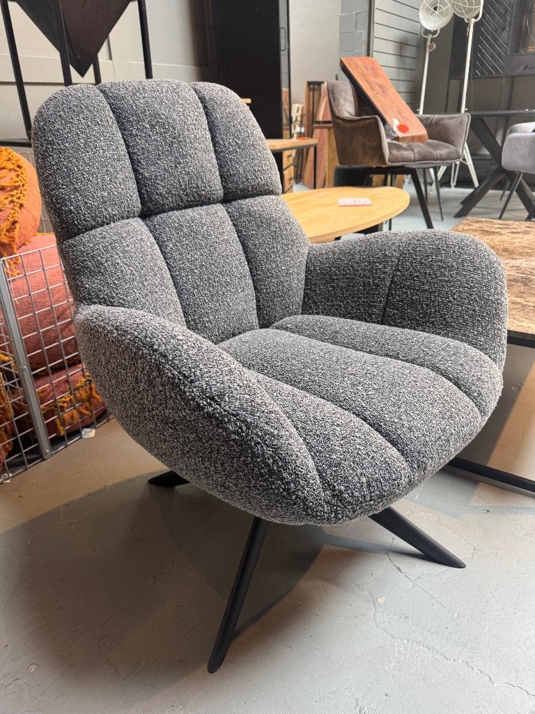 Fauteuil Stoel Elvis antraciet Showmodel SALE € 149, Ophalen, Nieuw, Minder dan 50 cm