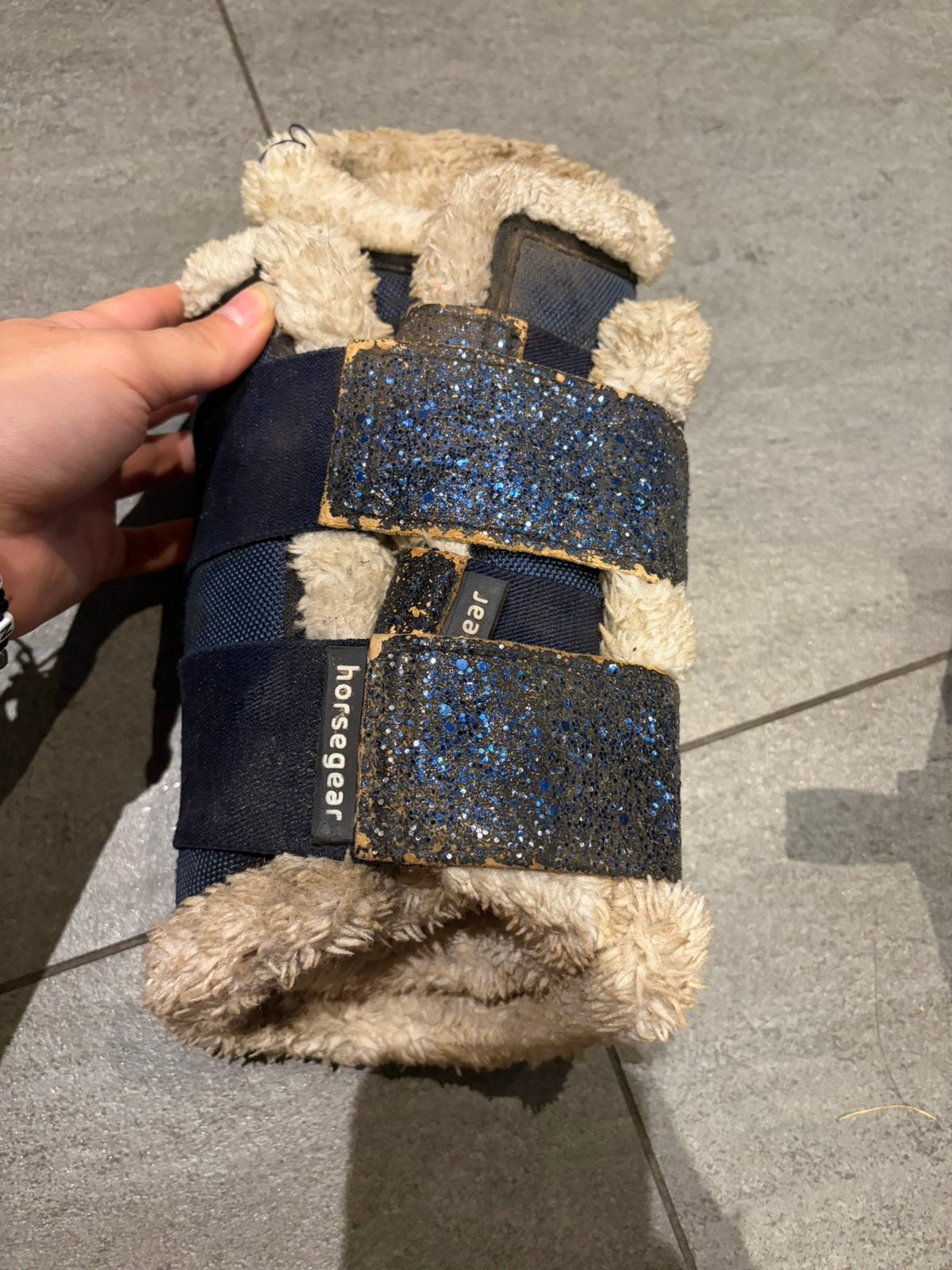 Horse Gear peesbeschermers – blauw met glitter, Dieren en Toebehoren, Ophalen of Verzenden, Gebruikt, Rijden