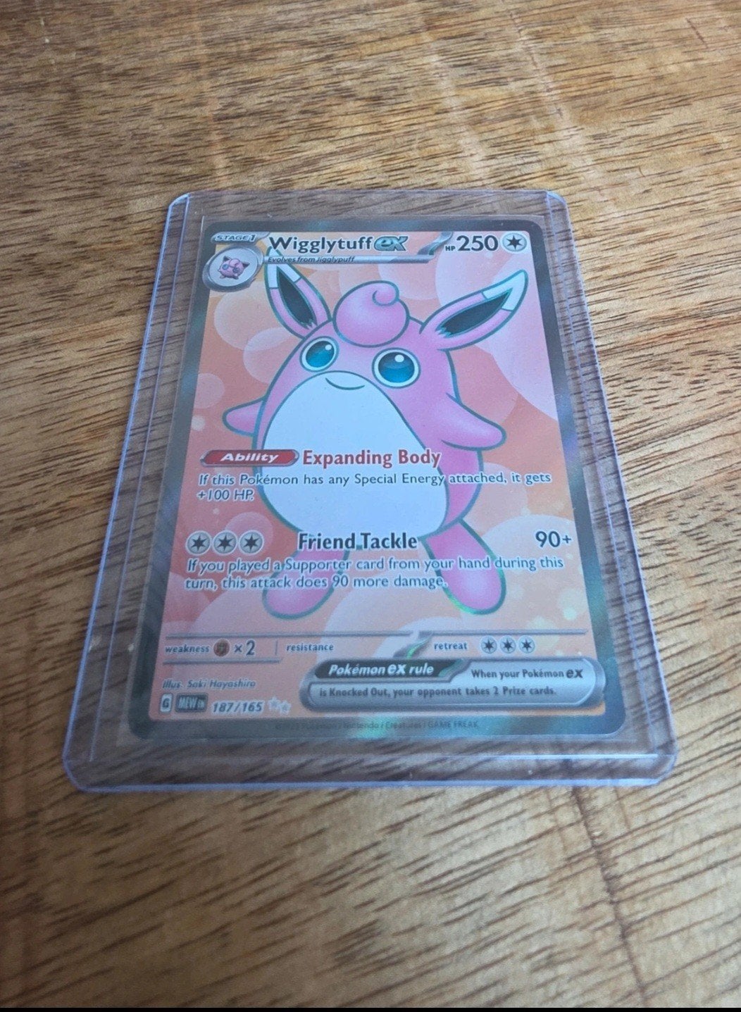 Wigglytuff ex 187 scarlet & violet 151 zeldzaam, Ophalen of Verzenden, Nieuw, Losse kaart, Foil