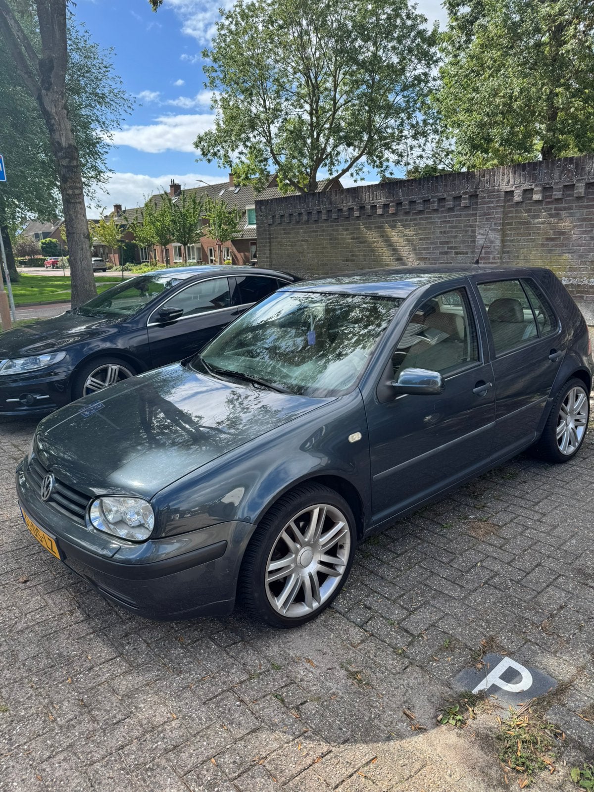 Volkswagen Golf IV 2.0 Automaat – 196.000 km – Beige leer, Auto's, Beige, 4 cilinders, 1984 cc, Blauw