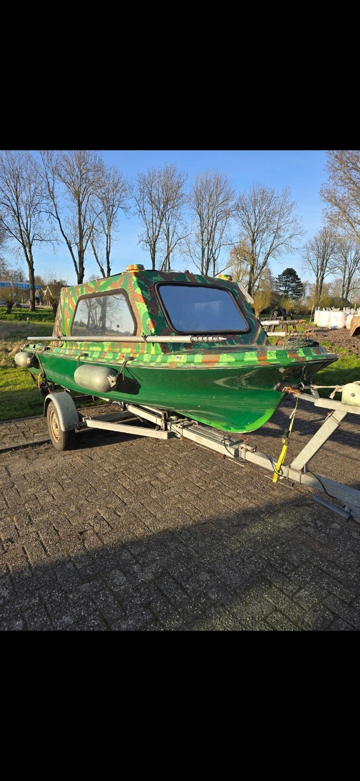 Electrische Karperboot 4.50 x 1.70 kanteltrailer vaarklaar, Watersport en Boten, Ophalen, Gebruikt, Overige typen