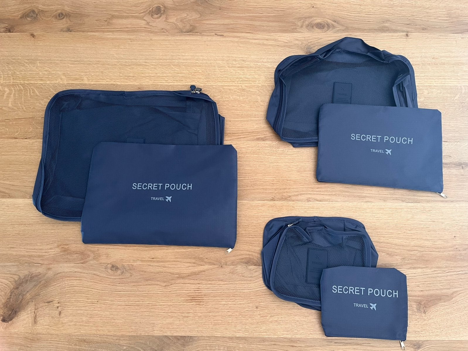 Reistassen set - 6 deling - donkerblauw, 20 tot 30 cm, Blauw, Minder dan 40 cm, Ophalen of Verzenden