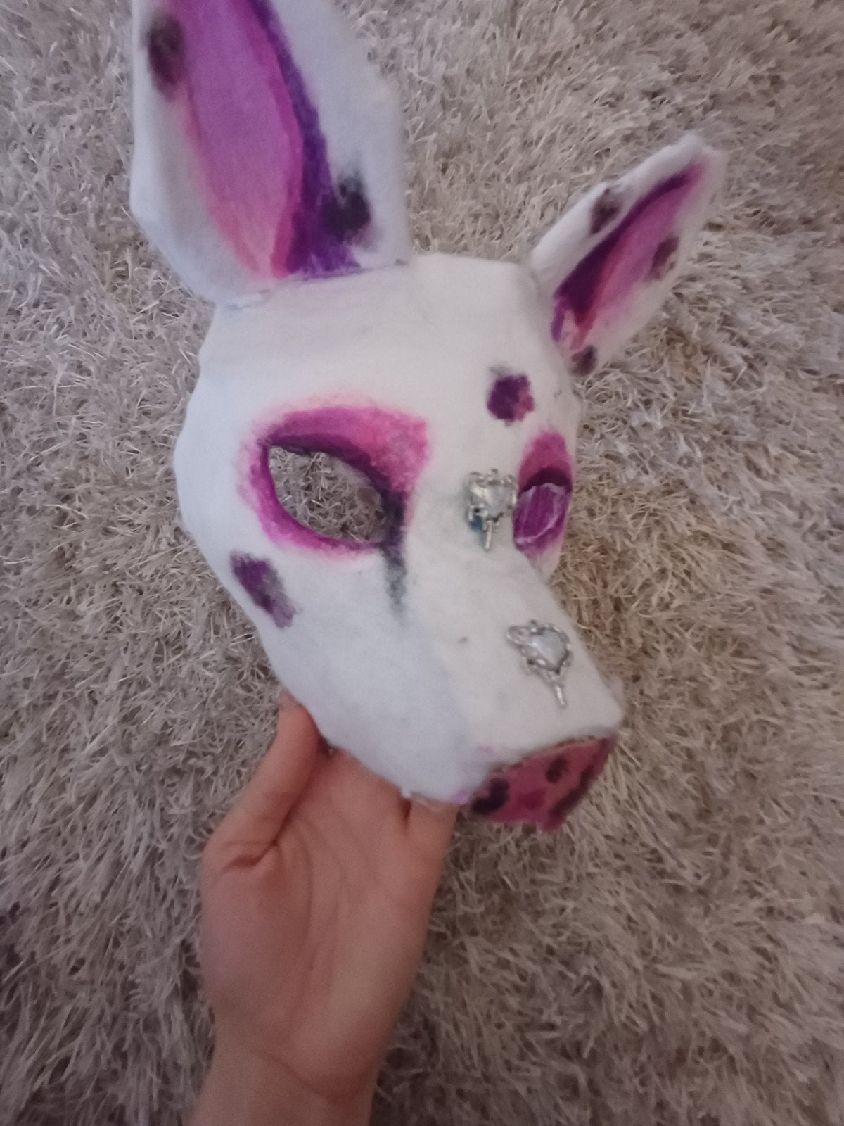 Handgemaakt Konijnenmasker - Uniek en Artistiek, Ophalen of Verzenden, Nieuw, Knutselwerk