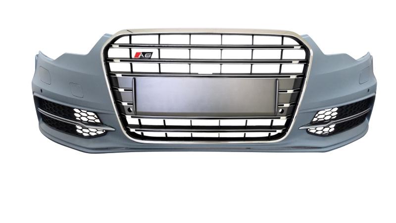 Voorbumper A6/S6 4G S‑Style Met Grille Platinum Grey NON DIS, Ophalen of Verzenden