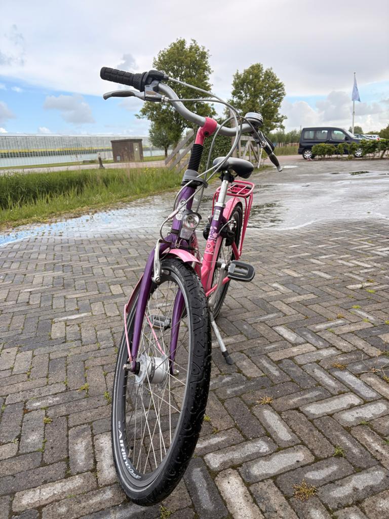 Gazelle Meisjesfiets - Roze/Paars - Gebruikt, Fietsen en Brommers, Fietsen | Meisjes, Ophalen, Velgrem, Handrem, Gebruikt