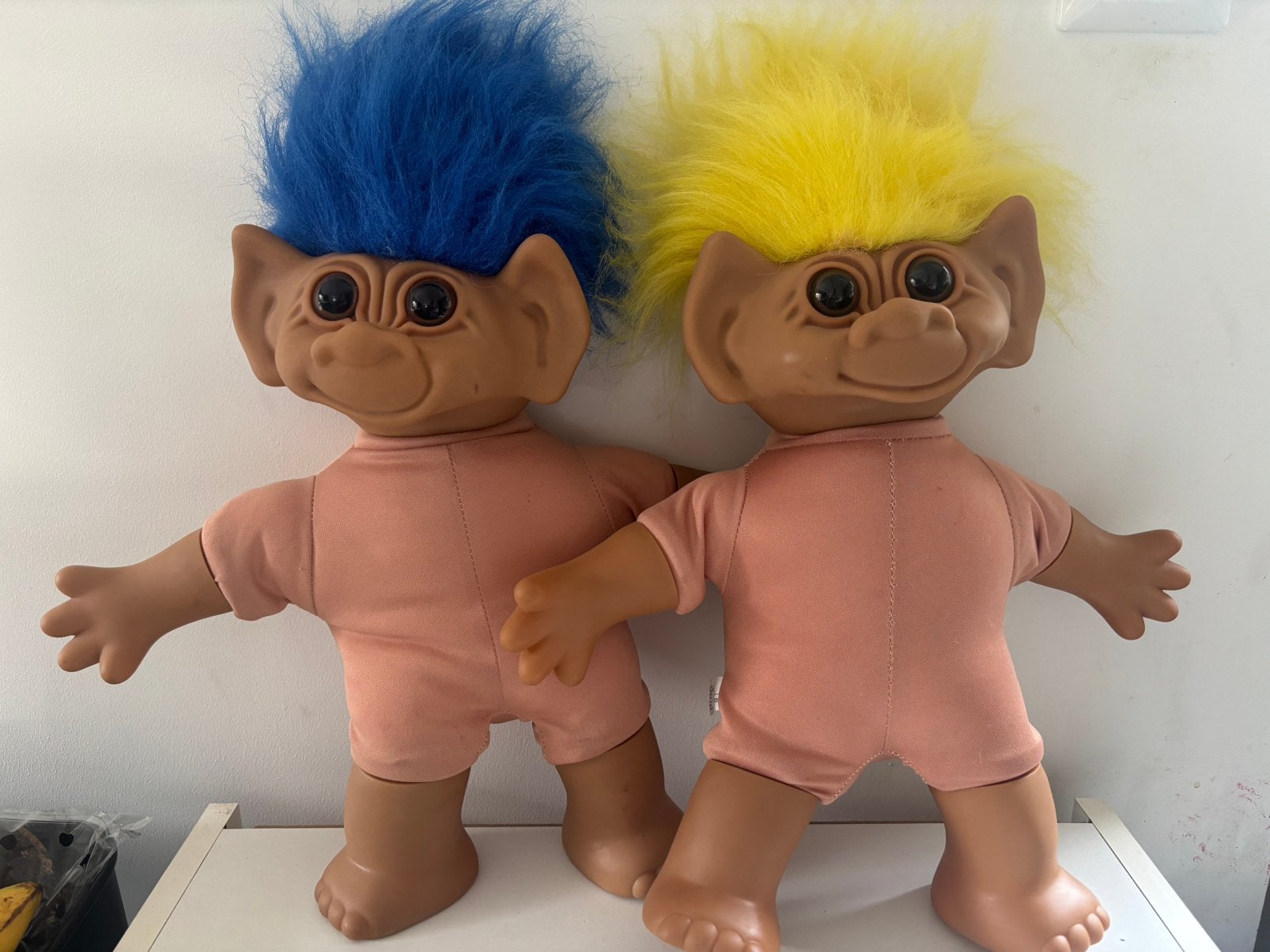 Set van 2 grote vintage Uneeda Troll Dolls (ca. 45 cm), Ophalen of Verzenden, Gebruikt