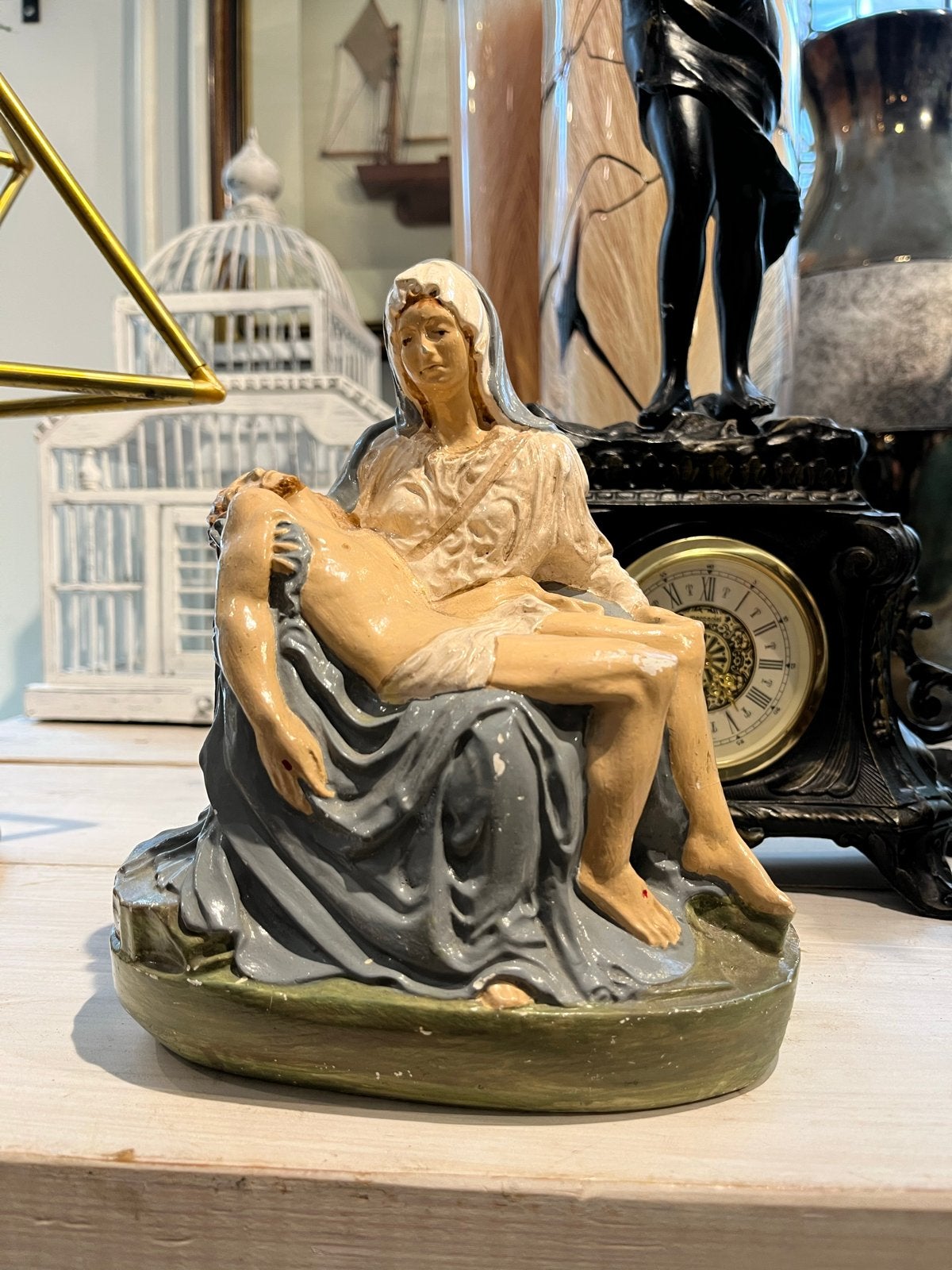 Vintage Piëta Beeldje - Maria met dode Jezus, Ophalen of Verzenden