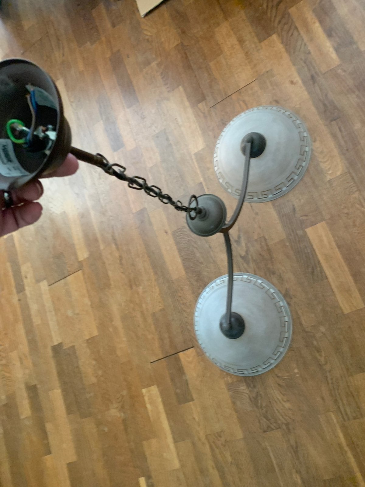 Griekse eettafel lamp massive, Vintage, Zo goed als nieuw, Overige merken, Metaal