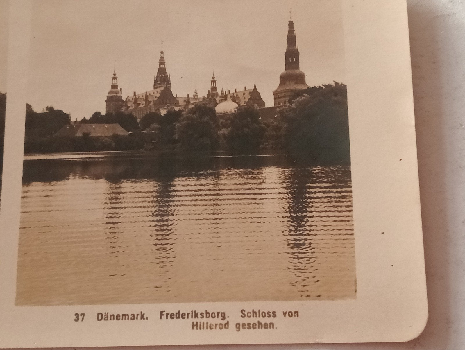 Stereofoto Denemarken Frederiksborg, Ophalen of Verzenden, Voor 1940, Gebruikt