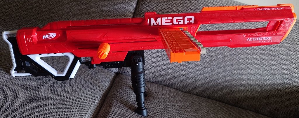 NERF Mega Accustrike Thunderhawk - Blaster, Ophalen of Verzenden, Zo goed als nieuw