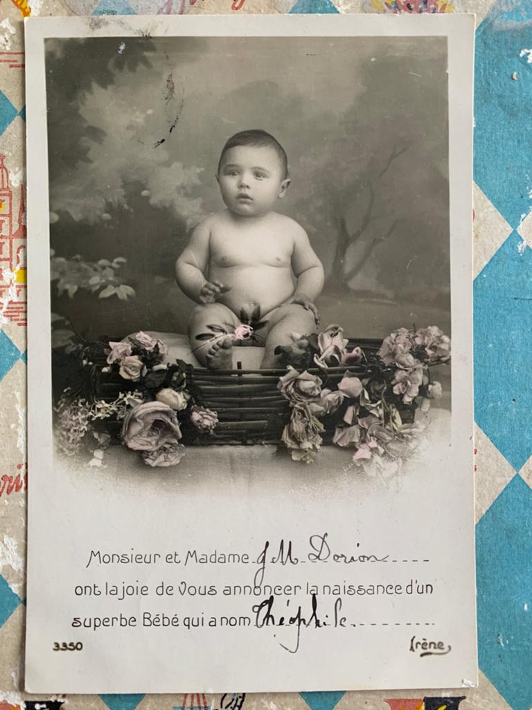 31-7-1910 Geboortekaartje Chéophile (GO), Ophalen of Verzenden, Voor 1920, Gelopen, Kinderen