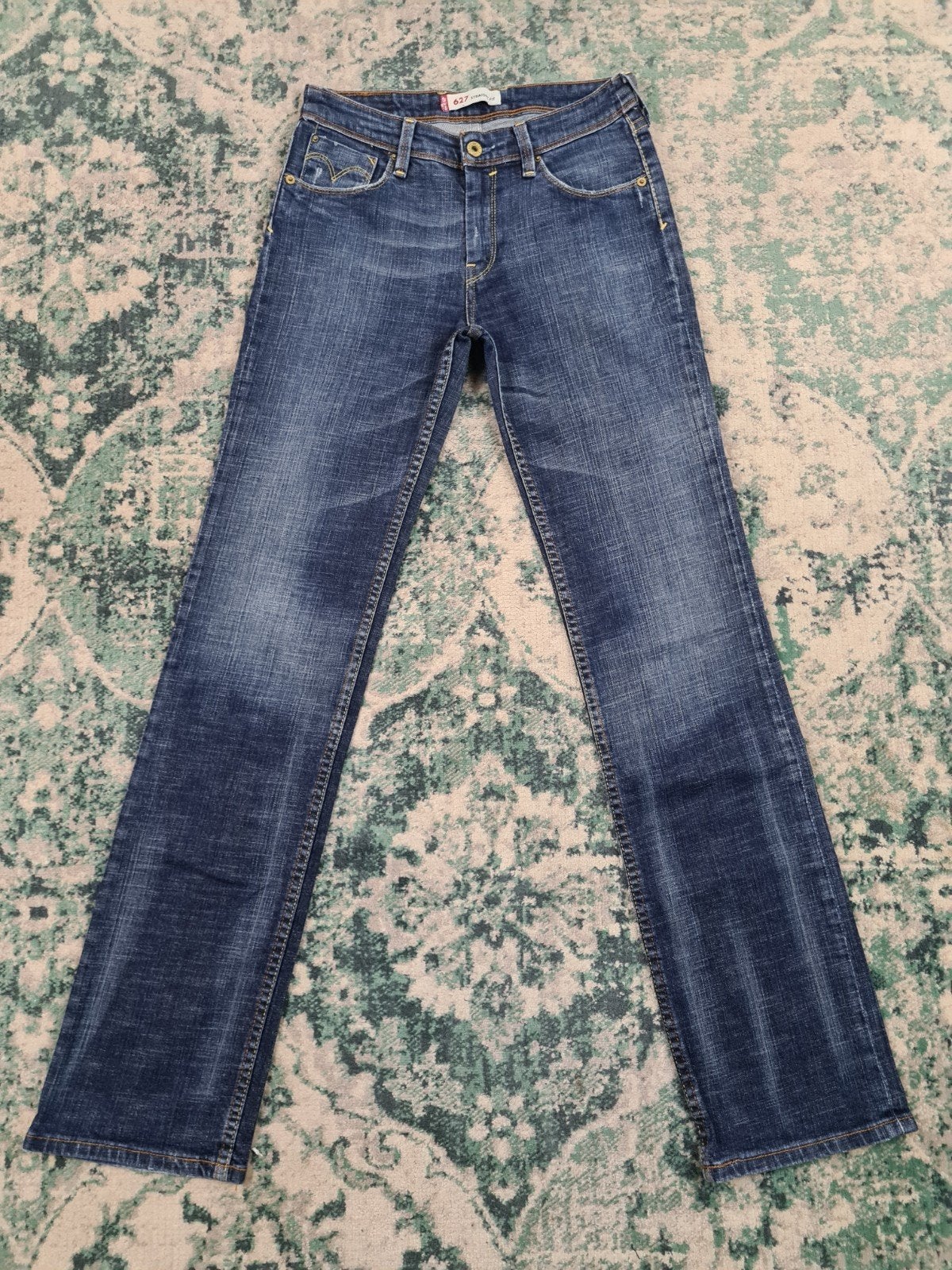 Levi's 627 straight fit W26 L34 Dames Tulsi2634 Mid-rise, Blauw, Ophalen of Verzenden, Zo goed als nieuw, W27 (confectie 34) of kleiner