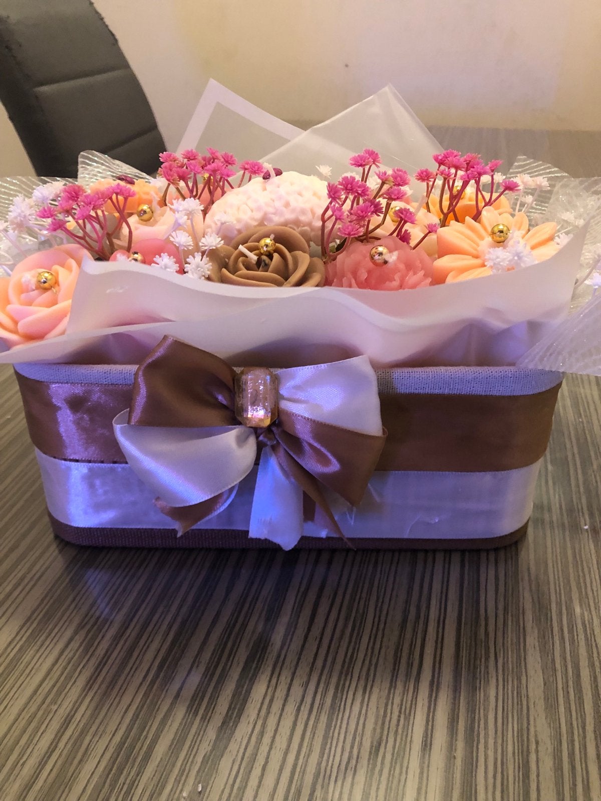Decoratieve Bloemen Mand - Karsjesbloemen, Ophalen of Verzenden, Nieuw, Crème, Overige materialen