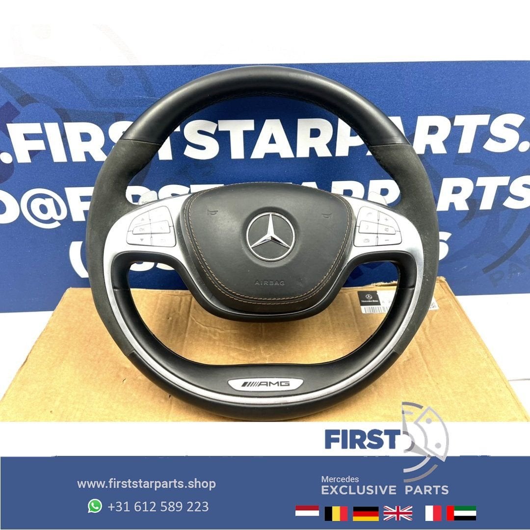 W222 AMG STUUR Mercedes S KLASSE 2013-2020 W222 W217 ZWART M, Auto-onderdelen, Besturing, Gebruikt, -, Ophalen of Verzenden, -