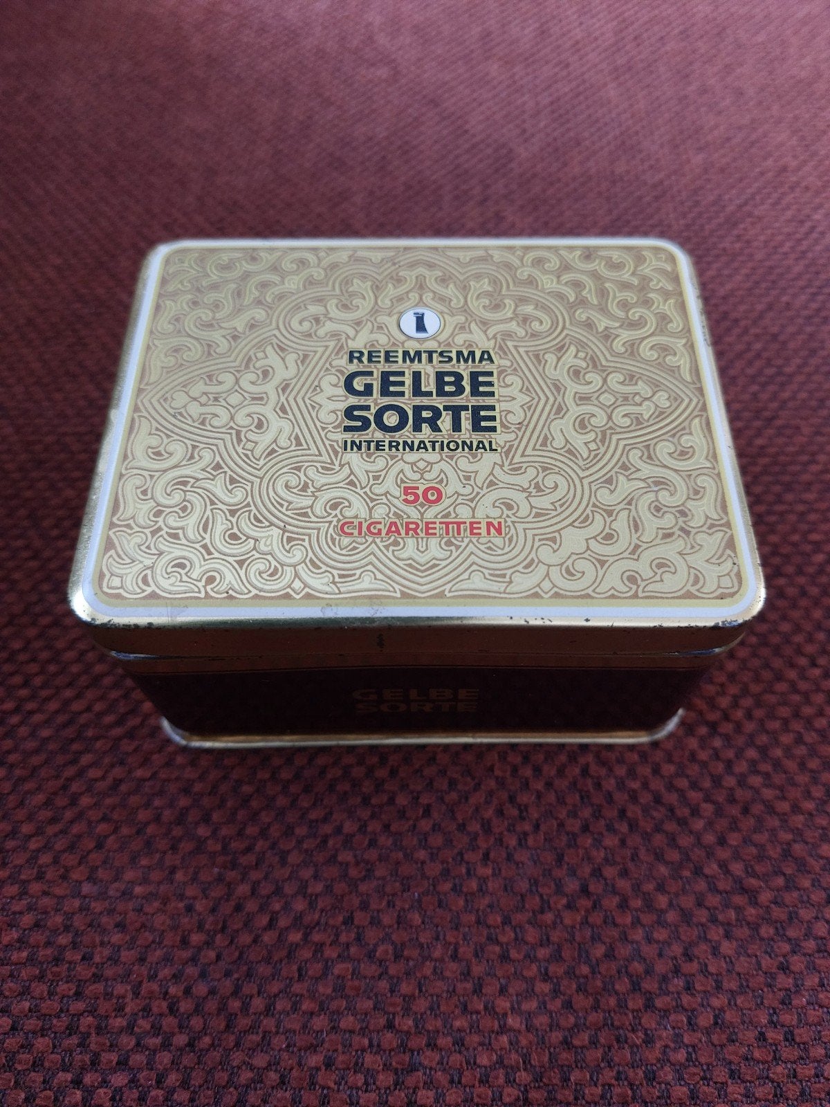 Sigarettenblikje REETSMA GELBE SORTE 50 sigaretten., Verzamelen, Ophalen of Verzenden, Zo goed als nieuw, Overige