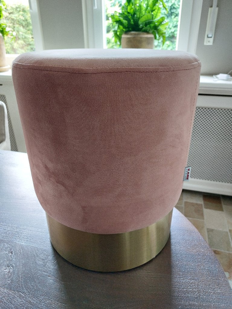 Poef roze met goud, Ophalen, Minder dan 50 cm, Rond, Minder dan 50 cm