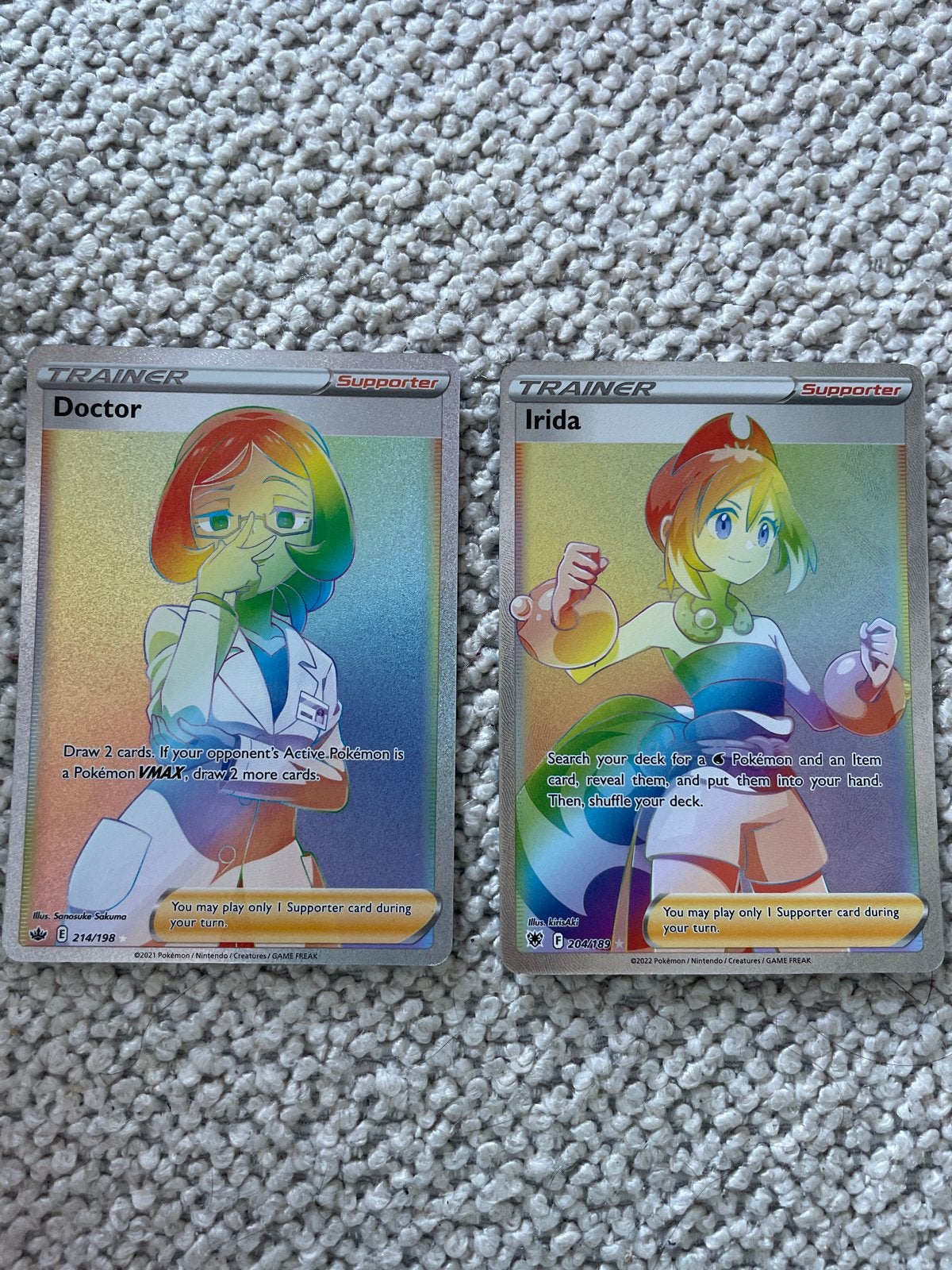 Pokemon kaarten: Doctor en Irida (Rainbow Rare), Ophalen of Verzenden, Nieuw, Meerdere kaarten, Foil
