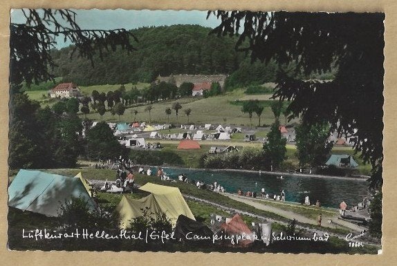 Ansichtkaart Hellenthal/Eifel - Campingplatz Schwimmbad, Verzamelen, Ansichtkaarten | Buitenland, Gelopen, Duitsland, 1940 tot 1960