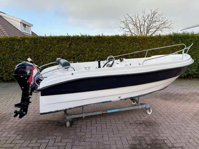 Consoleboot 4.50 met Tohatsu 9.8 PK 4 Takt (bj 2007), Watersport en Boten, Vis- en Consoleboten, Gebruikt, Polyester, Overige brandstoffen