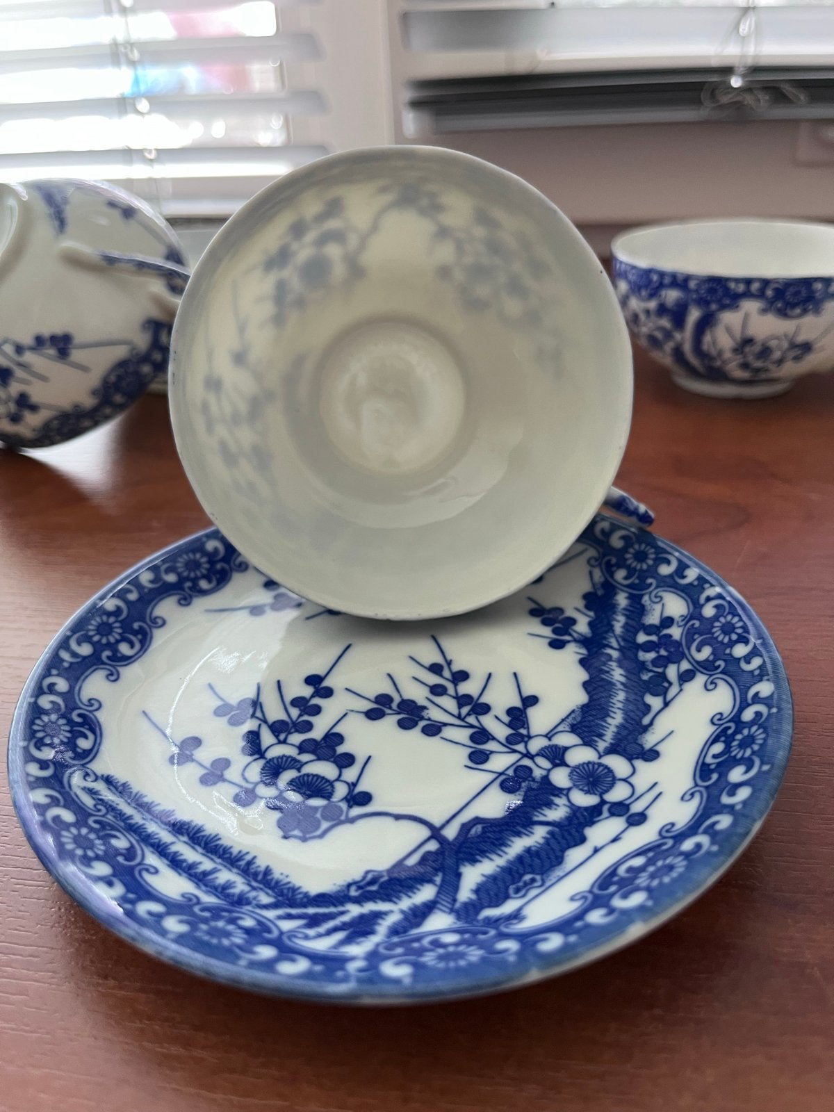 Vintage Japans theekopje met schotel - Geisha Lithophane, Ophalen of Verzenden