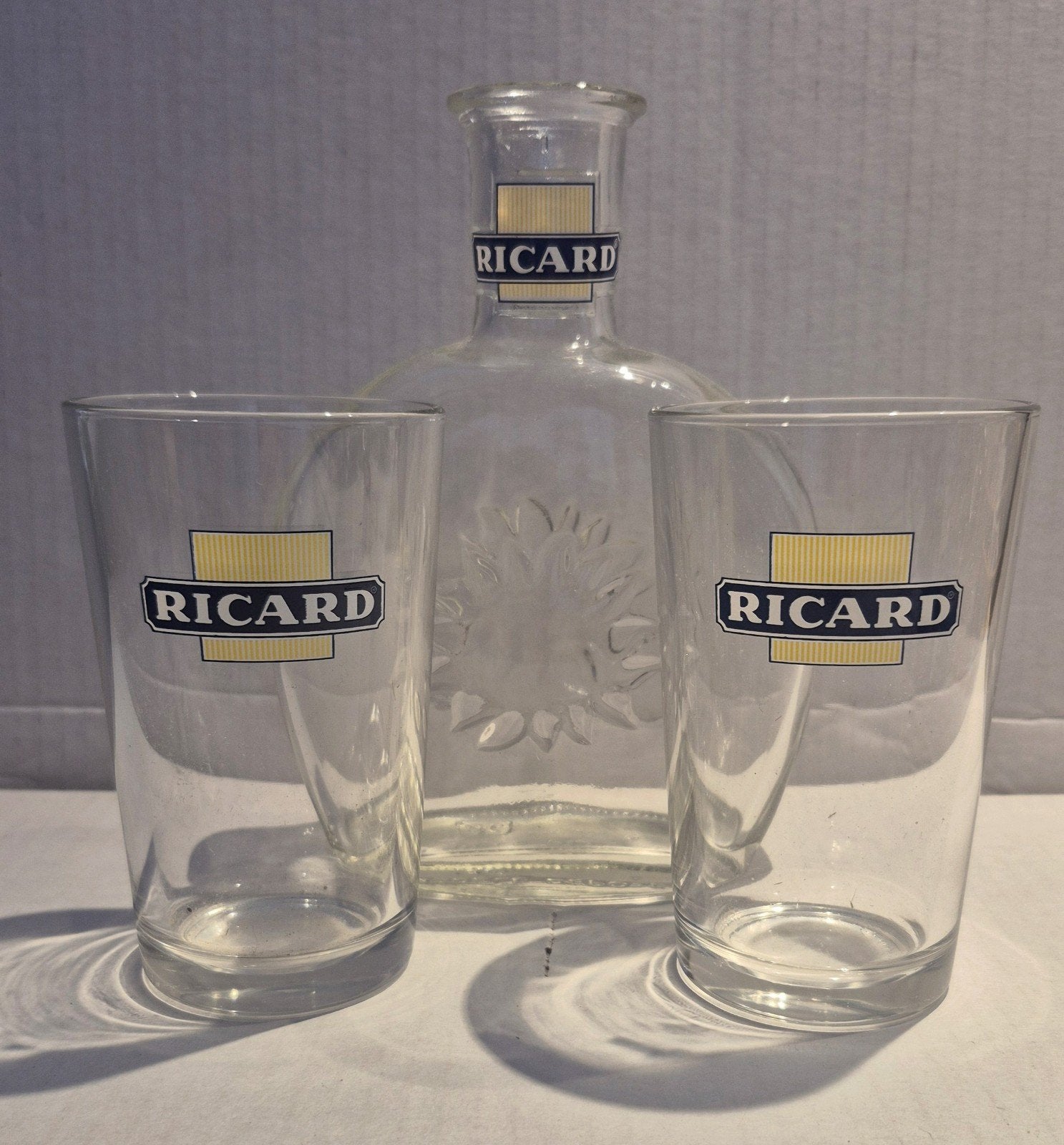 Ricard setje (AC), Ophalen of Verzenden, Zo goed als nieuw, Borrel- of Shotglas