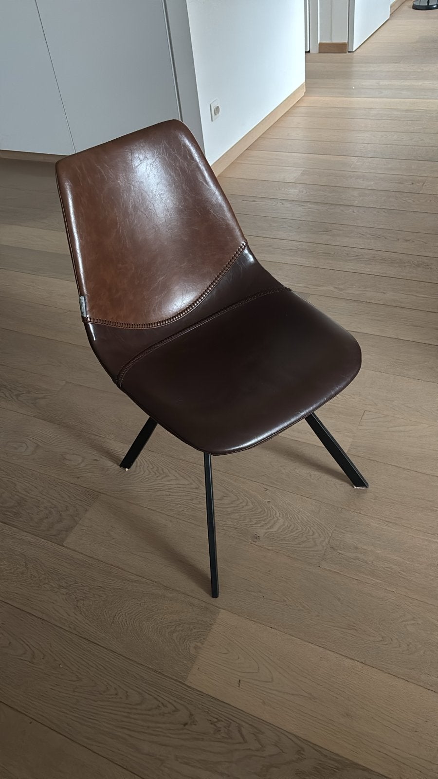 2 Goossens Bruine Leren Stoelen - Zo goed als nieuw, Huis en Inrichting, Bruin, Leer, Ophalen of Verzenden, Zo goed als nieuw