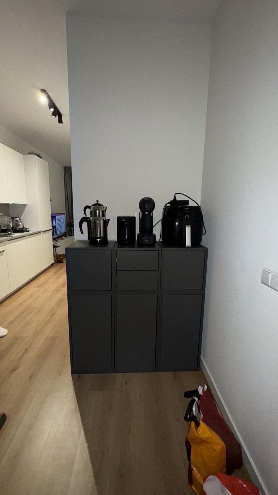 Ikea Eket kast 3-delig - Donkergrijs opbergmeubel, Ophalen, Gebruikt
