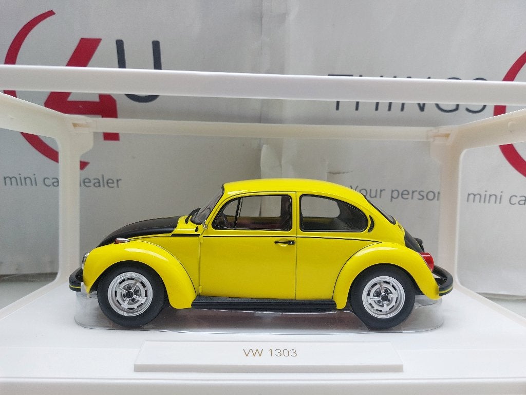Norev 1:18 Volkswagen Käfer 1303 S 1973 geel/matt zwart, Ophalen of Verzenden, Nieuw, Auto, Norev