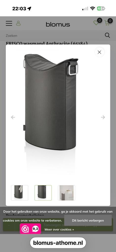 Blomus FRISCO Wasmand Antraciet - Nieuw in verpakking, Ophalen of Verzenden, Nieuw, Overige kleuren, Overige typen