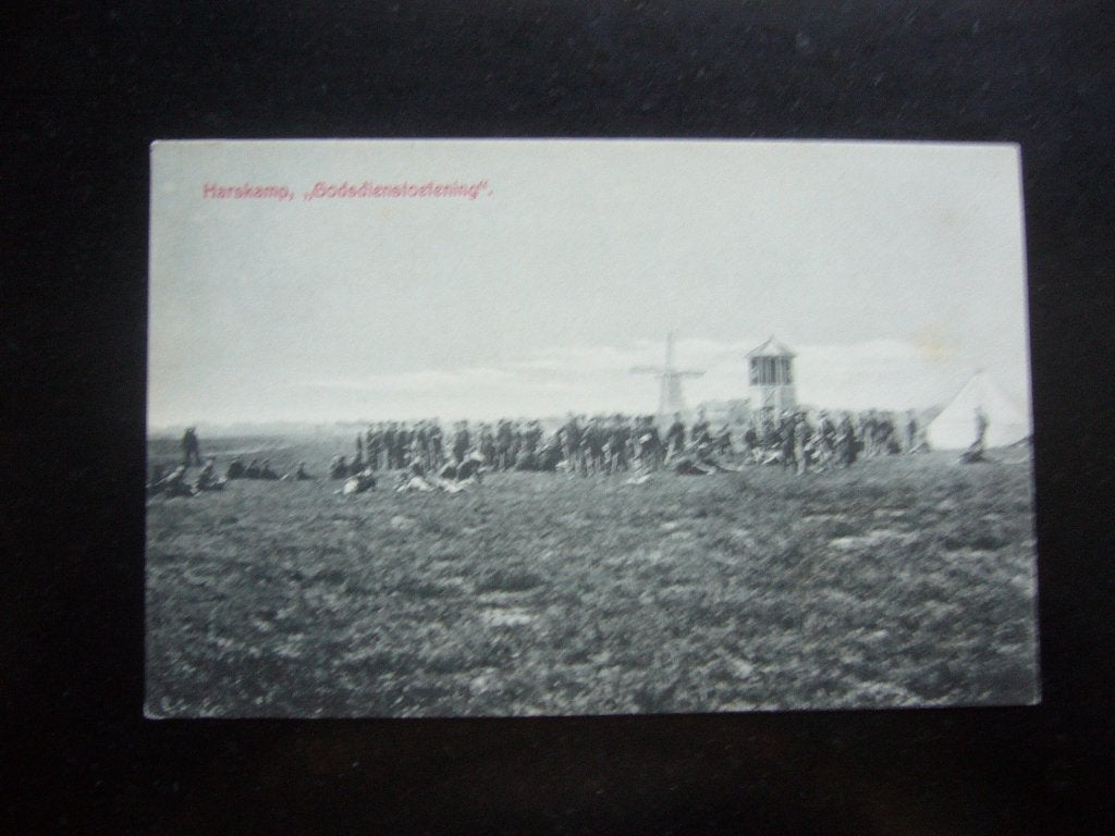 HARSKAMP  =  GODSDIENSTOEFENING MET MOLEN   BRIEFKAART, Ophalen of Verzenden, Voor 1920, Ongelopen, Gelderland